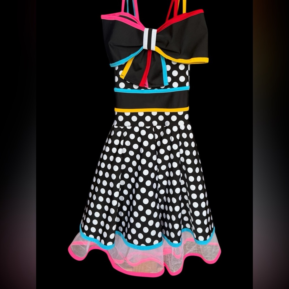 Revolution Dancewear Polka Dot Jazz Tap Dance Costume Girls XLC Tutu